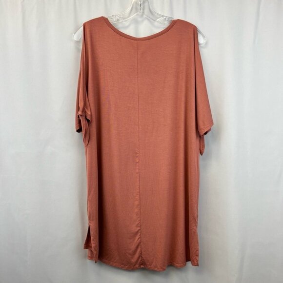 Mai Soli Womens Shift Dress Rose Stretch Scoop Neck Half Sleeve Tie Size XL New - Picture 6 of 11